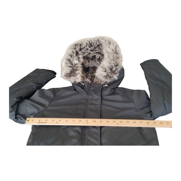 Levi's Black Arctic Cloth Shortie Parka Jacket with Faux Fur Hood Women's XS NWT - Picture 11 of 15